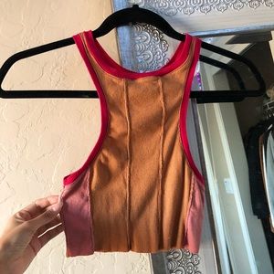 Urban outfitters cropped multi muscle tank